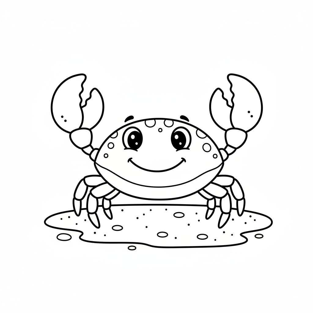 Crab on Sand coloring page